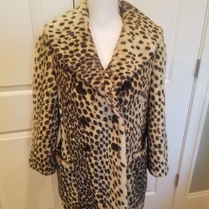 Rare Topshop Faux Fur Leopard Print Coat US Size 6